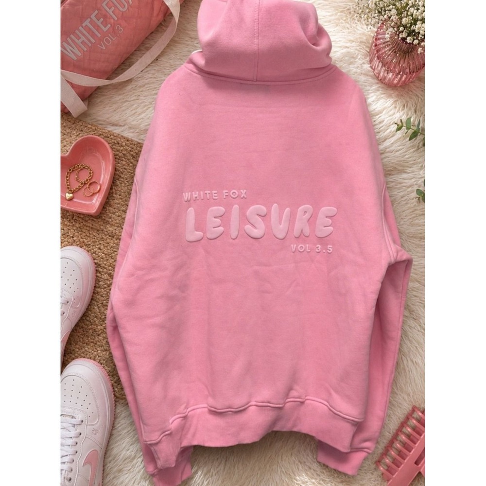 NWT White Fox Boutique Leisure Hoodie Pink Posy Size M/L Oversized